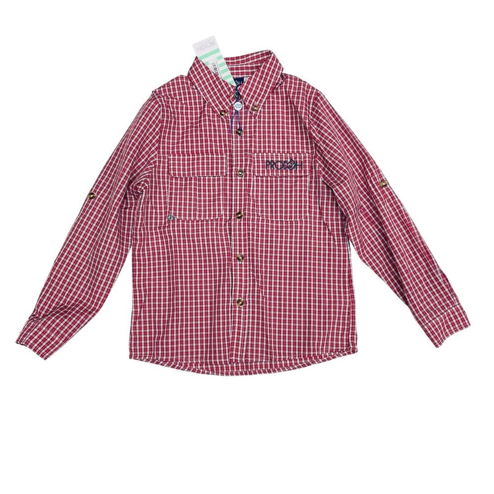 NWT Prodoh Size M (10/12) Winterberry Plaid Fishing Shirt